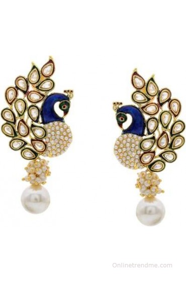 Hyderabad Jewels Beautiful Pearl Copper Drop Earring
